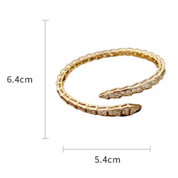 Serpenti Snake Crystal Silver Cuff Bracelet - Picture 7 of 7